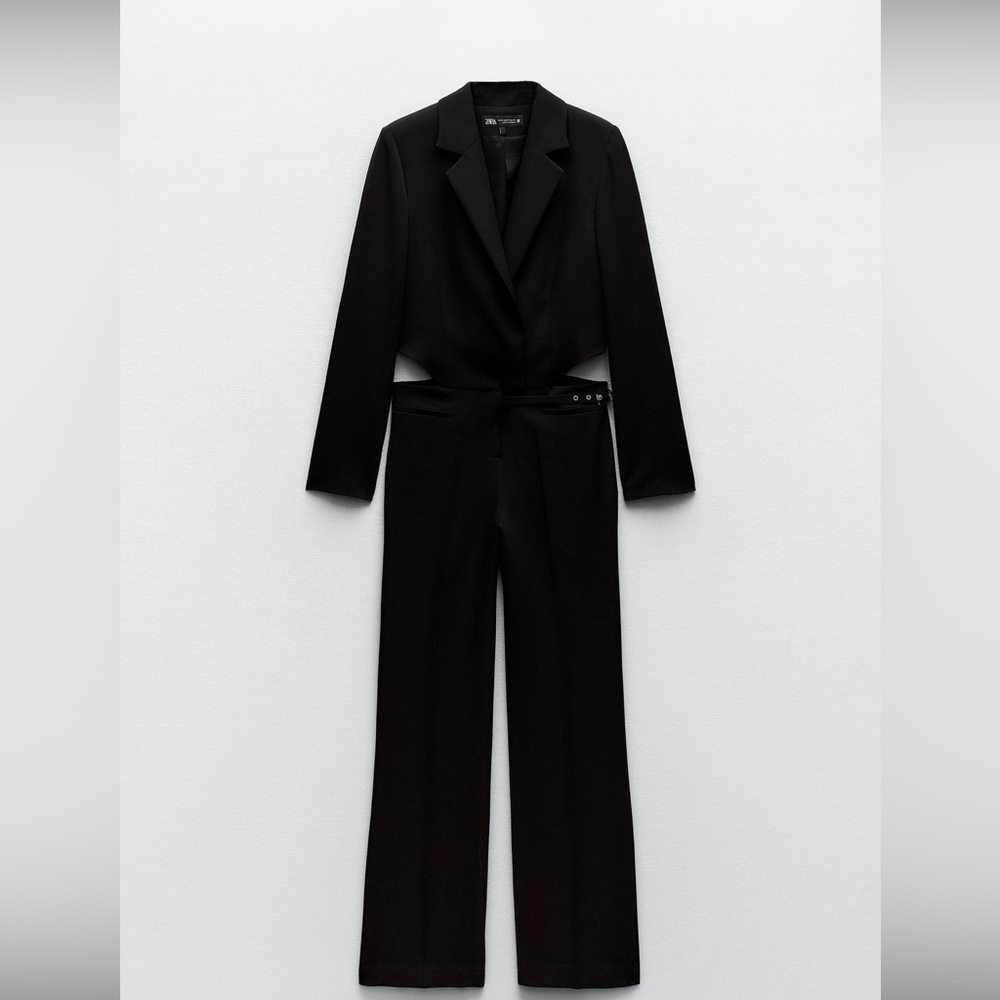 ZARA Cut Out Jumpsuit Blazer with Side Buckles NWT
